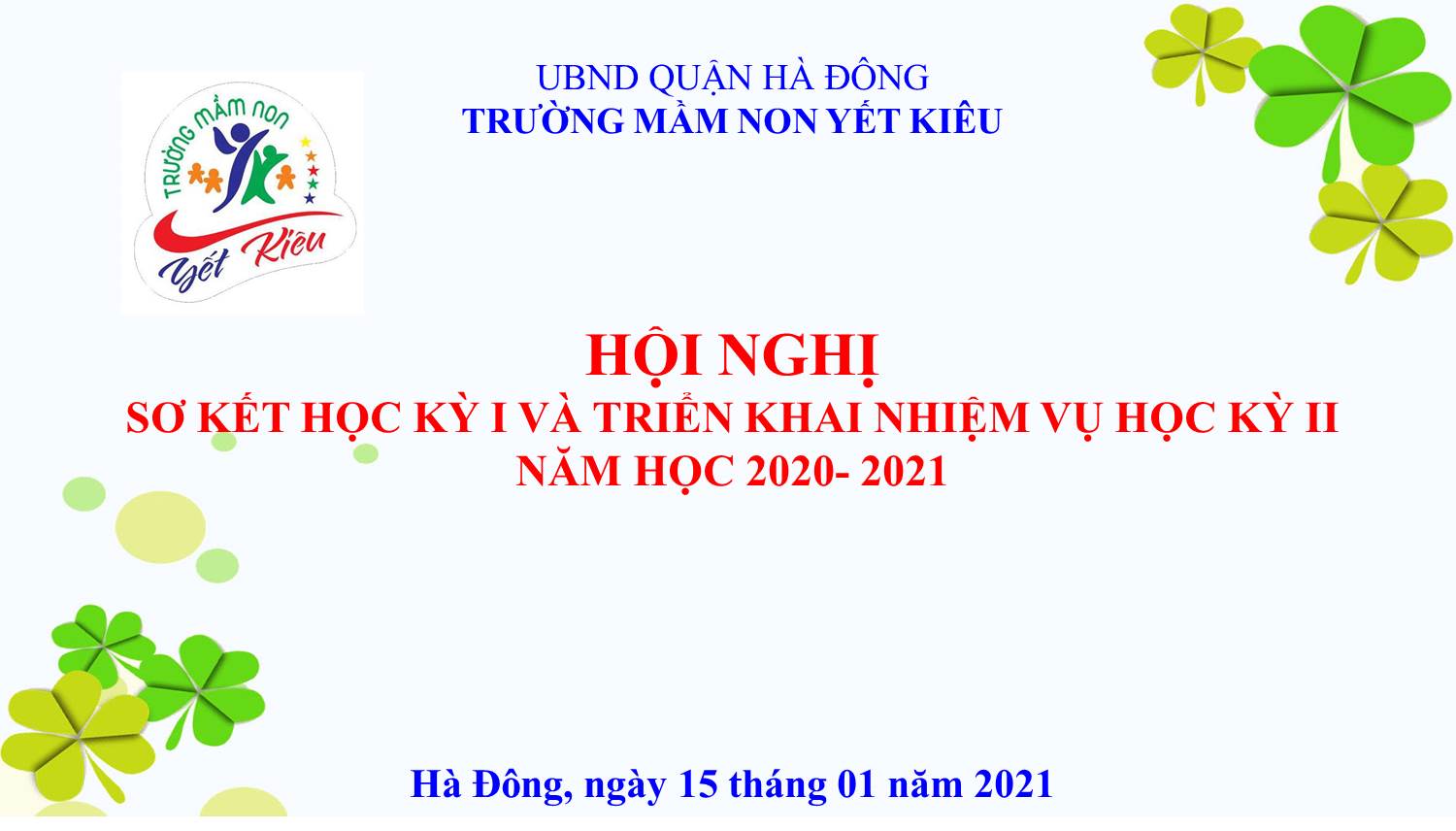 Hội nghị sơ kết học kỳ I năm học 2020- 2021